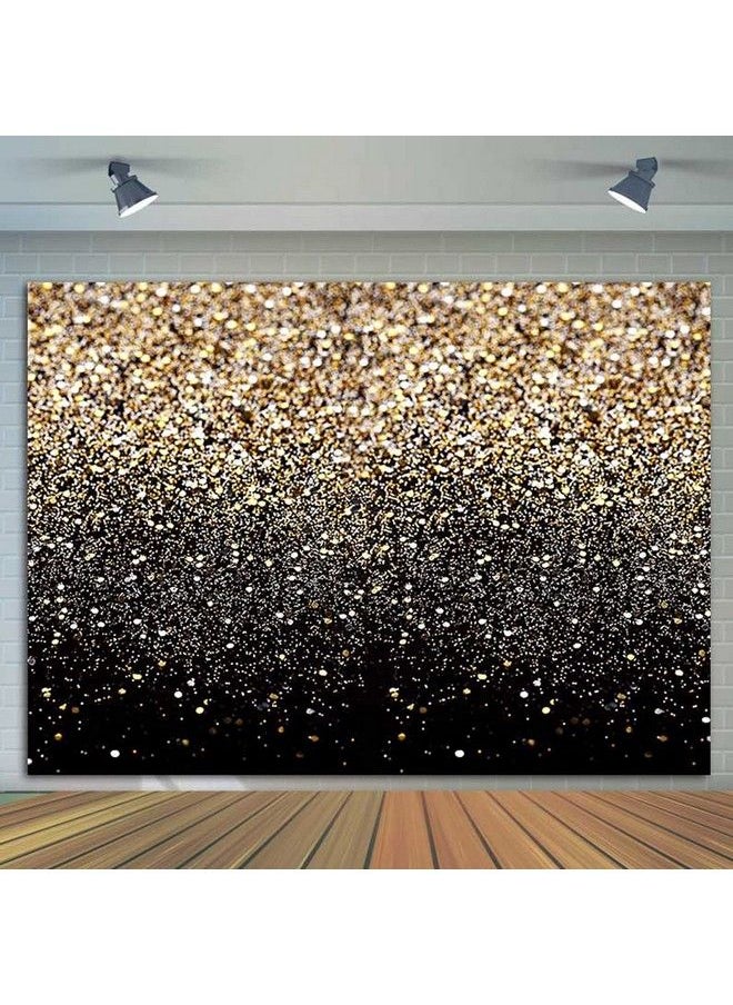 Fanghui - Vinyl 8X6Ft Gold And Black Photography Backdrop Sequin Spot Bokeh Starry Sky Background Supplies Wedding Baby Portrait Shooting Photo Booth Props - Image 1