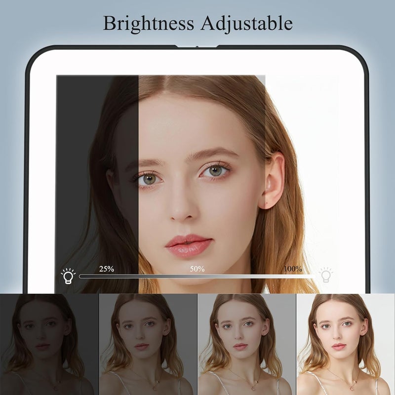 FUNTOUCH Rechargeable Makeup Vanity Mirror with 72 Led Lights, Lighted Travel Portable Light up Beauty Mirror, 3 Color Lighting, Dimmable Touch Screen, Tabletop Desk LED Foldable Cosmetic Mirror with Lights - Image 4