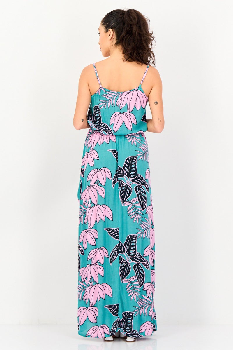 promod Women Floral Print Sleeveless Maxi Dress, Multicolor - Image 4