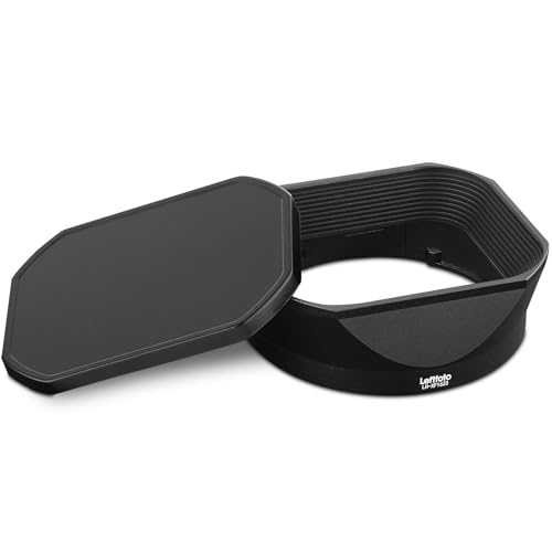 Leftfoto Square Metal Lens Hood for Fujifilm XF16-50mm F2.8-4.8 R LM WR for Fuji XF 33mm F1.4 R LM WR Lens for Fujinon XF 23mm F1.4 R LM WR Lens Hood,with Front Cap,Black - Image 1