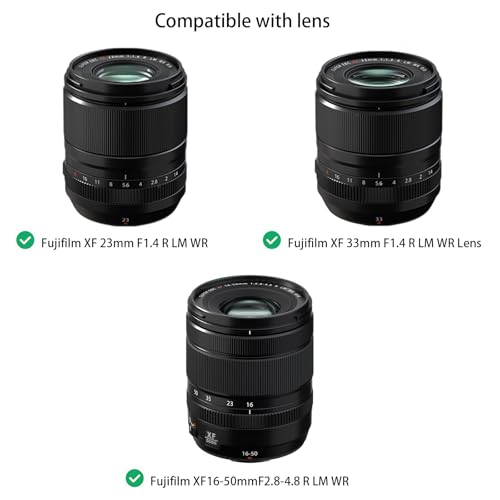 Leftfoto Square Metal Lens Hood for Fujifilm XF16-50mm F2.8-4.8 R LM WR for Fuji XF 33mm F1.4 R LM WR Lens for Fujinon XF 23mm F1.4 R LM WR Lens Hood,with Front Cap,Black - Image 3