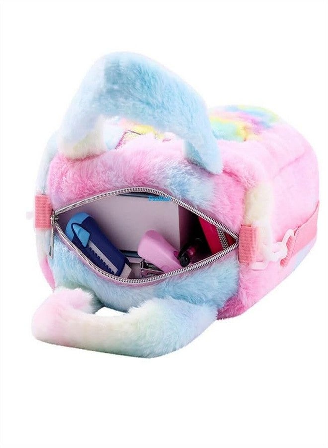Mabron Elevate style with the Girls' Unicorn Crossbody Tote. Soft, fluffy fur in a vibrant multicolor design makes it a whimsical and trendy accessory - Image 4