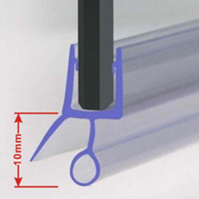 Shower Door Seal Strip Replacement 50cm Transparent PVC Water Deflector 10mm Easy Cut Wet Dry Separation 2 Pack - Image 3