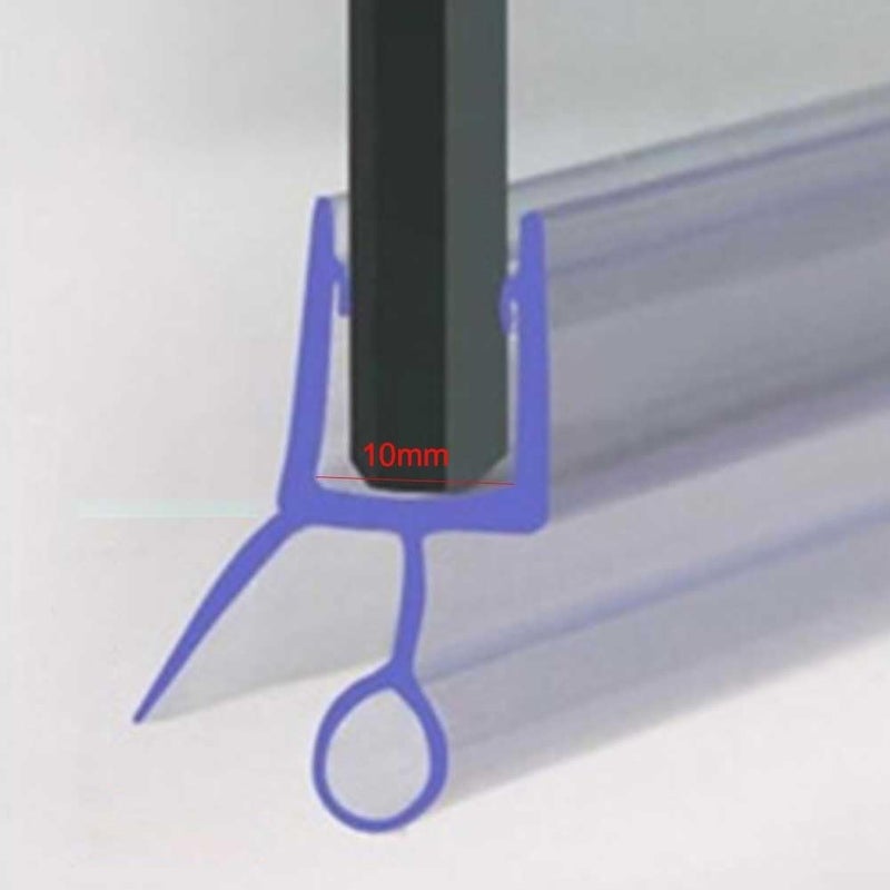 Shower Door Seal Strip Replacement 50cm Transparent PVC Water Deflector 10mm Easy Cut Wet Dry Separation 2 Pack - Image 2