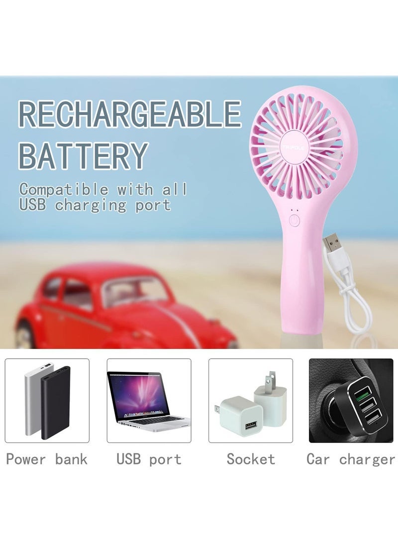 Captaintech Mini Fan Battery Operated Small Personal Portable Fan Speed Adjustable USB Rechargeable Fan for Kids Girls Women Men Home Office Indoor Outdoor Travelling - Image 3