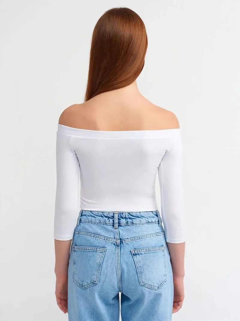 ديلفين DILVIN Women’s Off-shoulder Crop Blouse