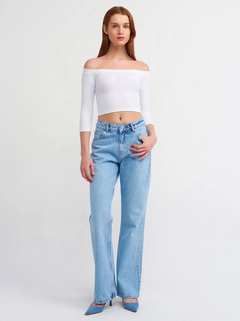 DILVIN Women’s Off-shoulder Crop Blouse - Image 3
