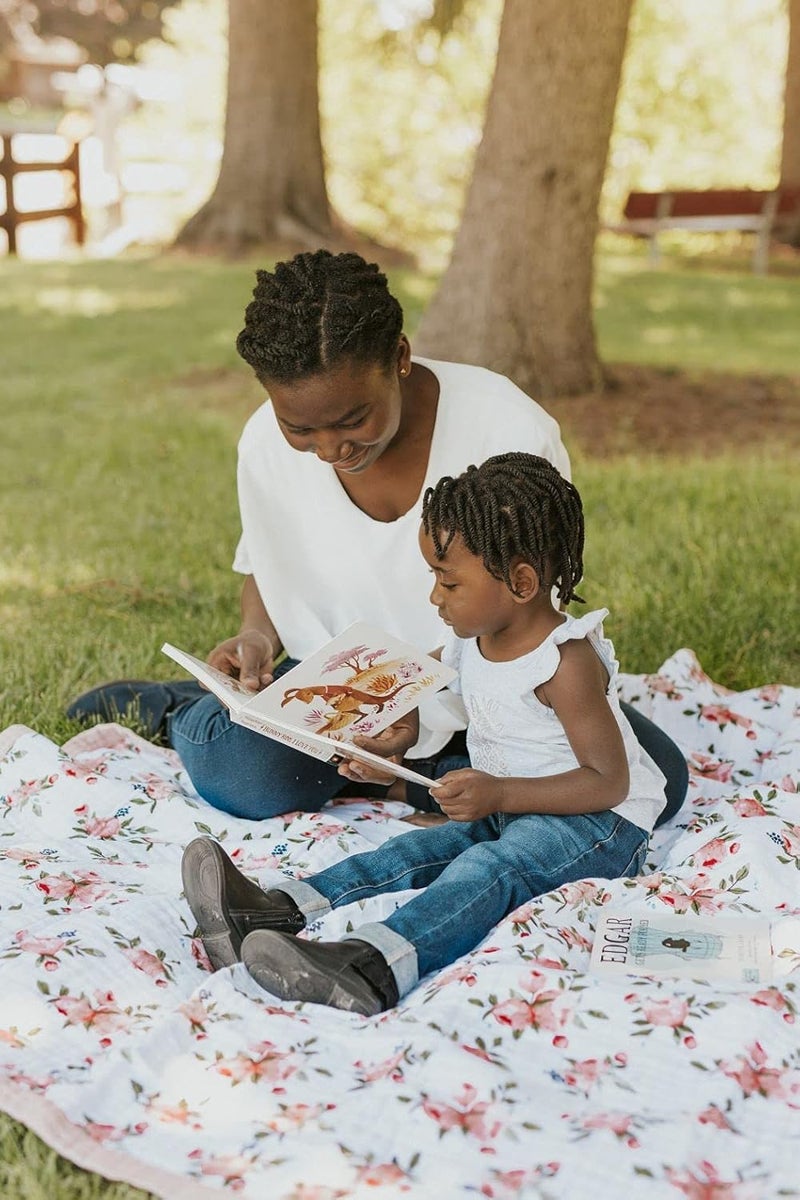 Little Unicorn Extra Soft Cotton Muslin Large Quilt - Watercolour Roses - Image 2