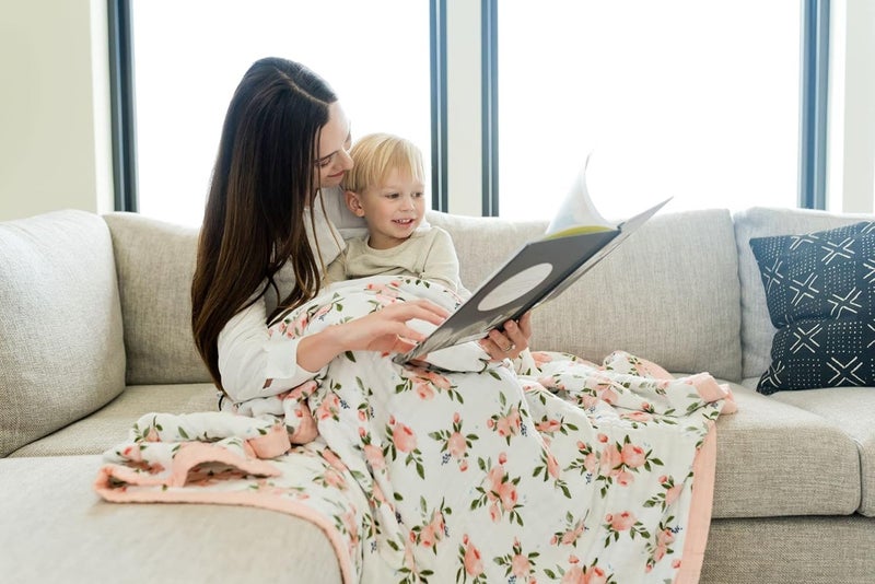 Little Unicorn Extra Soft Cotton Muslin Large Quilt - Watercolour Roses - Image 5