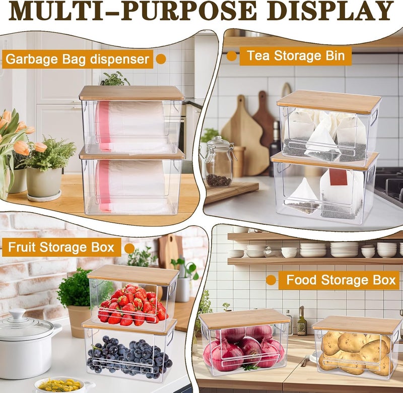 Hiitytin Extra Large Trash Bag Storage Dispenser with Bamboo Lid, Kitchen, Pantry, Laundry, Room Organization - Image 4