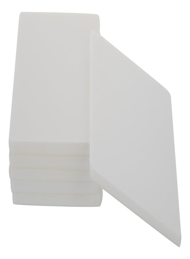 Barcrock Acrylic Square Coasters with Stand, 6 Piece (White, ARM608-W) - Image 4