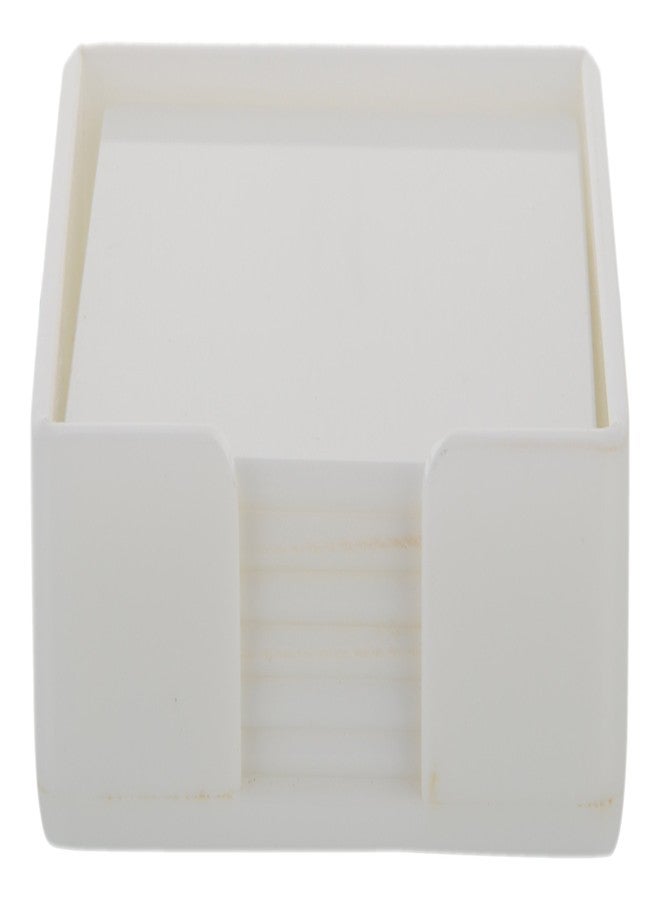 Barcrock Acrylic Square Coasters with Stand, 6 Piece (White, ARM608-W) - Image 1