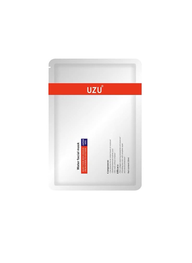 beautyMall - 1 Pack of 5 Sheets UZU Water Facial Mask Moisturizing Mask Soothing Hydrating Firming Lifting Facial Mask 30ml 5 - Image 1