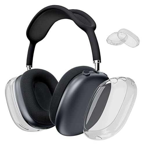 MOLOPPO Transparent Black Case for AirPods Max 2/1 (2026/2024/2020)(USB-C/Lightning), Soft TPU Protective Cover, Anti-Scratch Colored Skin Accessories, Slim Fit Design, Transparent Black - Image 1