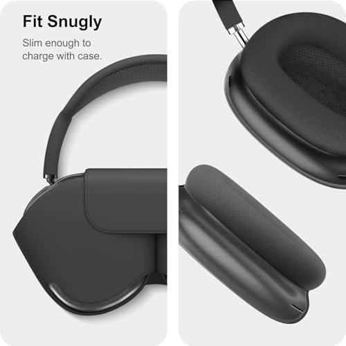 MOLOPPO Transparent Black Case for AirPods Max 2/1 (2026/2024/2020)(USB-C/Lightning), Soft TPU Protective Cover, Anti-Scratch Colored Skin Accessories, Slim Fit Design, Transparent Black - Image 5