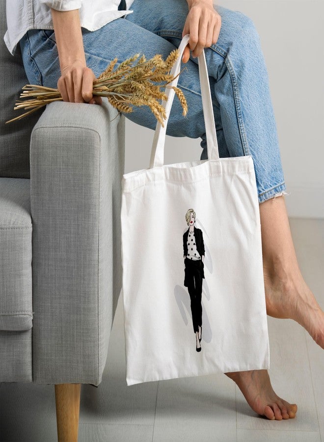 ARTBUG Tote Bag for Women with zip, Aesthetic Canvas tote bag for college girls, office, stylish and reusable - Women - D No - 118 - Image 2