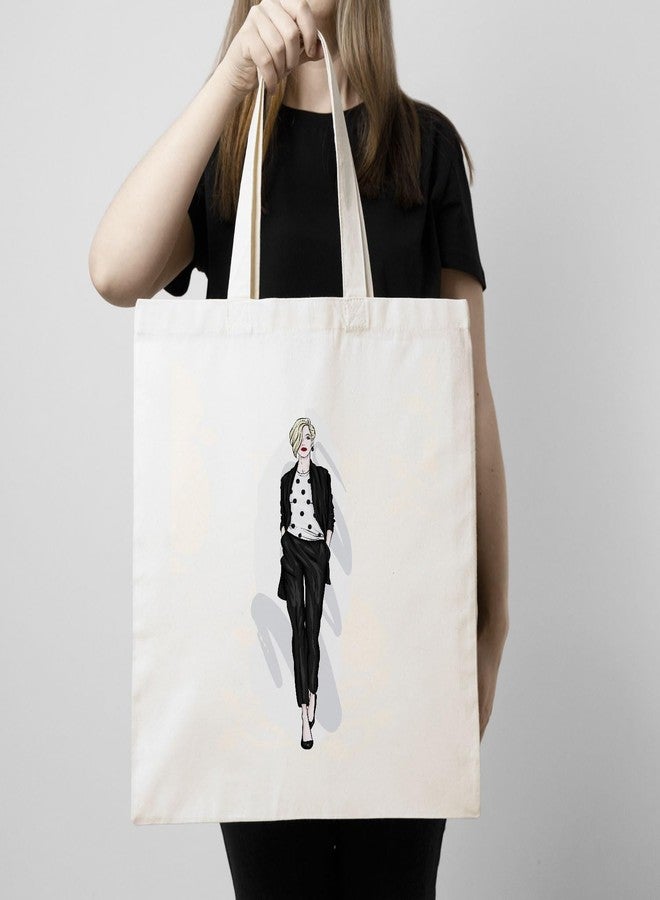 ARTBUG Tote Bag for Women with zip, Aesthetic Canvas tote bag for college girls, office, stylish and reusable - Women - D No - 118 - Image 3