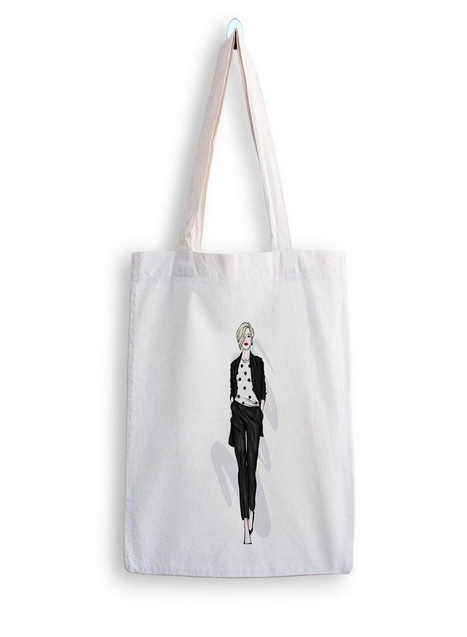 ARTBUG Tote Bag for Women with zip, Aesthetic Canvas tote bag for college girls, office, stylish and reusable - Women - D No - 118 - Image 1