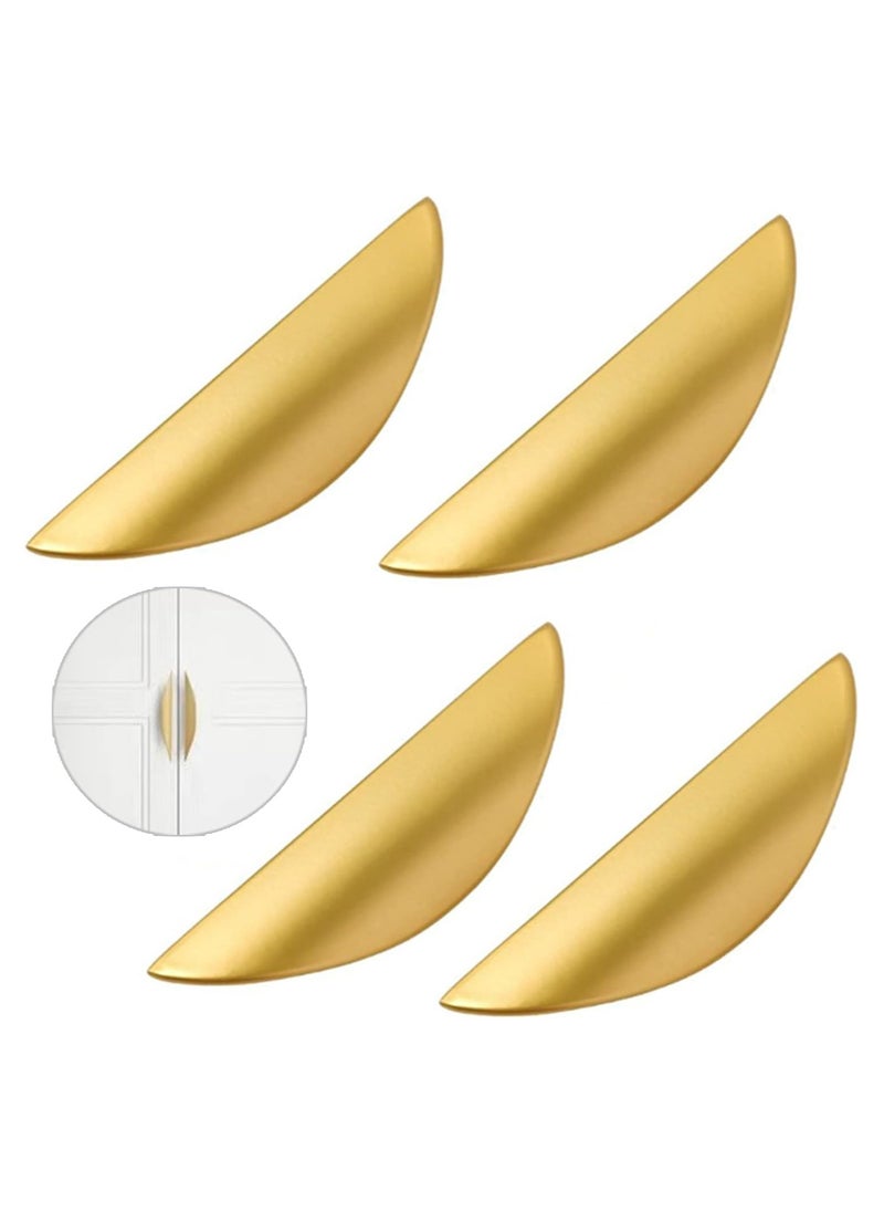 Oasisgalore Pack of 4 Crescent Brushed Gold Cabinet Pulls - 2-1/2 Inch Stylish Half Moon Drawer Hardware  - Image 1