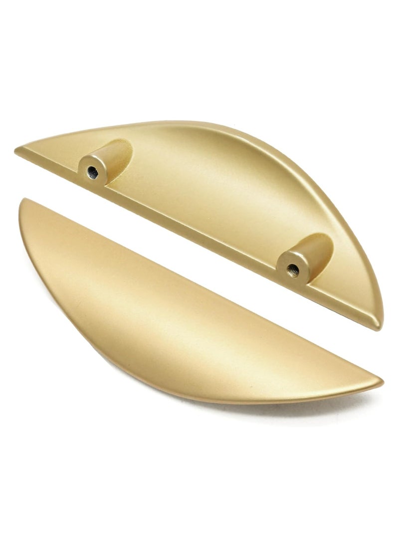 Oasisgalore Pack of 4 Crescent Brushed Gold Cabinet Pulls - 2-1/2 Inch Stylish Half Moon Drawer Hardware  - Image 3