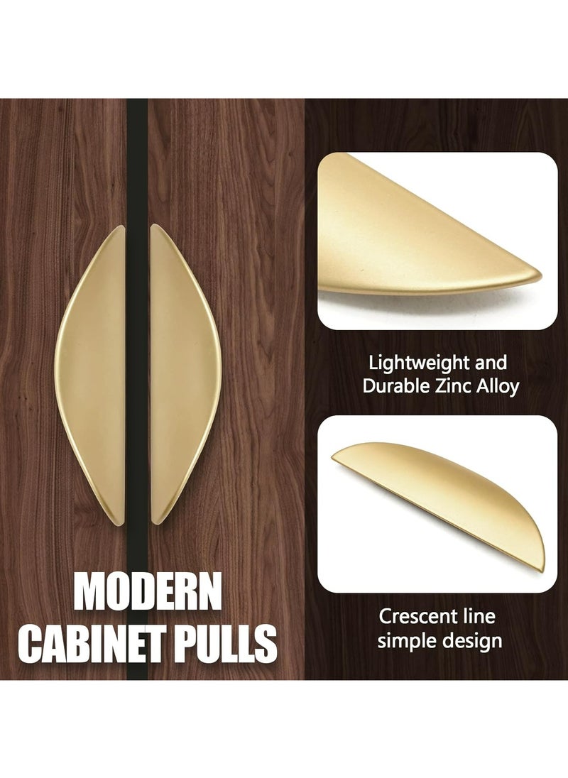 Oasisgalore Pack of 4 Crescent Brushed Gold Cabinet Pulls - 2-1/2 Inch Stylish Half Moon Drawer Hardware  - Image 4