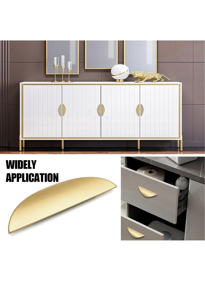 Oasisgalore Pack of 4 Crescent Brushed Gold Cabinet Pulls - 2-1/2 Inch Stylish Half Moon Drawer Hardware  - Image 5
