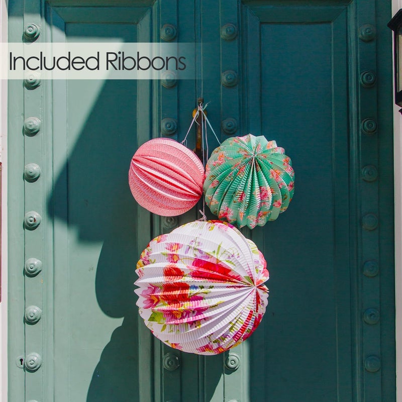 Talking Tables Tea Party Decorations Floral Paper Lantern Plates Vintage Party for Birthdays, Bridal shower, Baby shower, 3 Sizes, Pack of 3, Pastel colors, Model: - Image 5