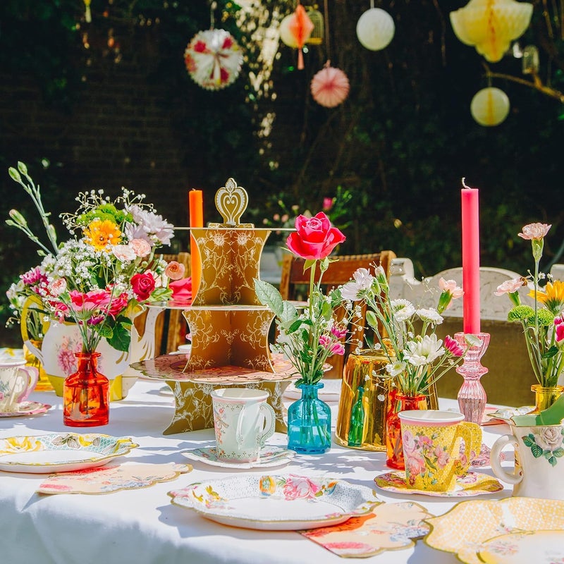 Talking Tables Tea Party Decorations Floral Paper Lantern Plates Vintage Party for Birthdays, Bridal shower, Baby shower, 3 Sizes, Pack of 3, Pastel colors, Model: - Image 4