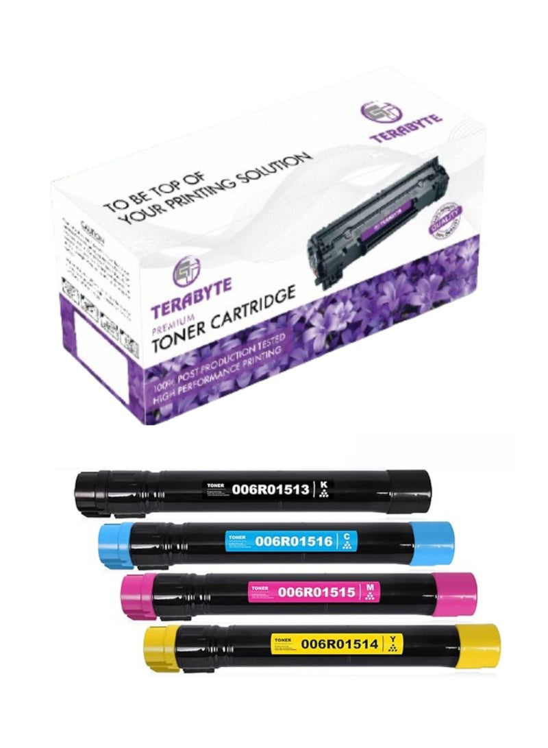 Terabyte XE-7525 WorkCentre 7525 Toner Cartridge Set 4 Pack 006R01516 006R01515 006R01514 006R01513 Toner Replacement for Xerox 7525 7530 7535 7545 7556 7830 7835 7845 7855 Printer (1BK/1C/1M/1Y) - Image 1