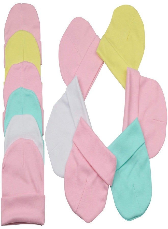 ToBeInStyle Babies' 6-Pack Infant Comfy Cotton Beanies - Pastel Girl - One Size - Image 4