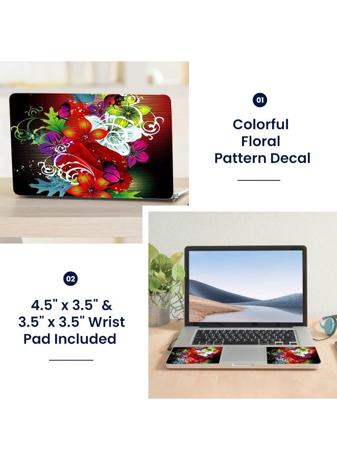 LSS Laptop 15 15.6 Skin Cover with Colorful Floral Pattern - Image 2