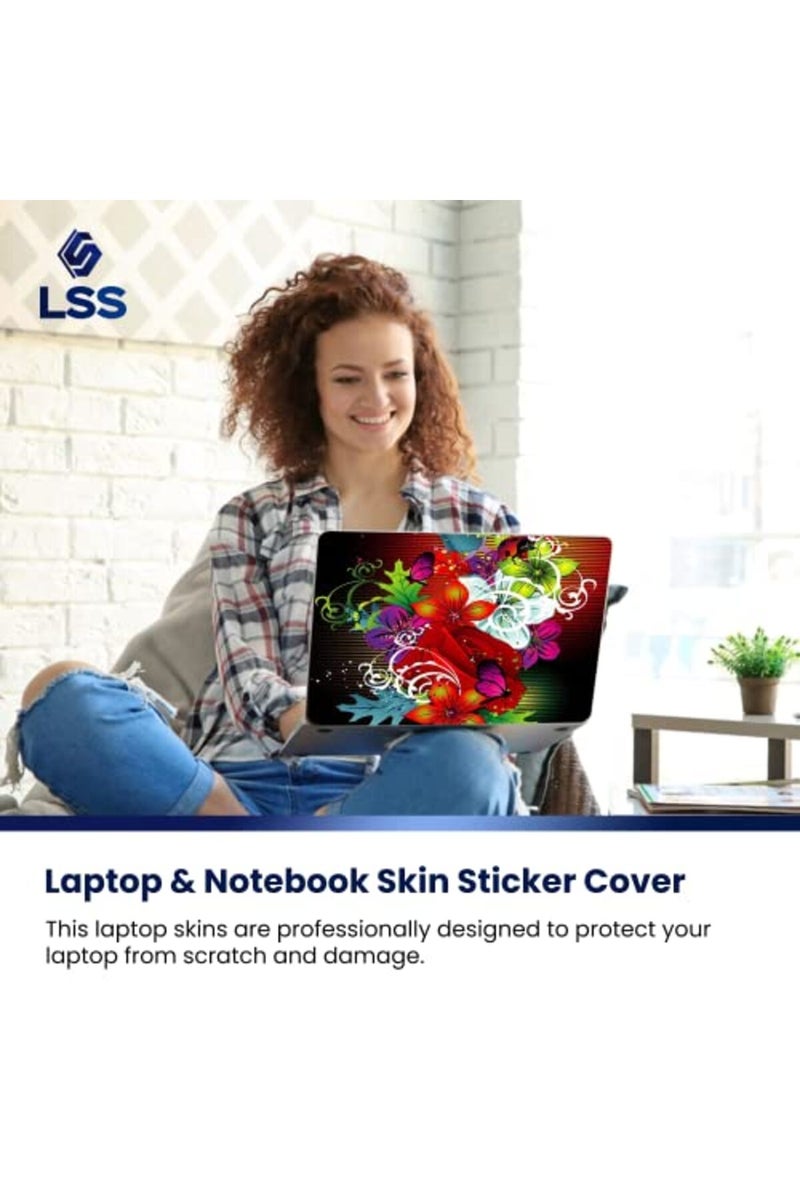 LSS Laptop 15 15.6 Skin Cover with Colorful Floral Pattern - Image 5
