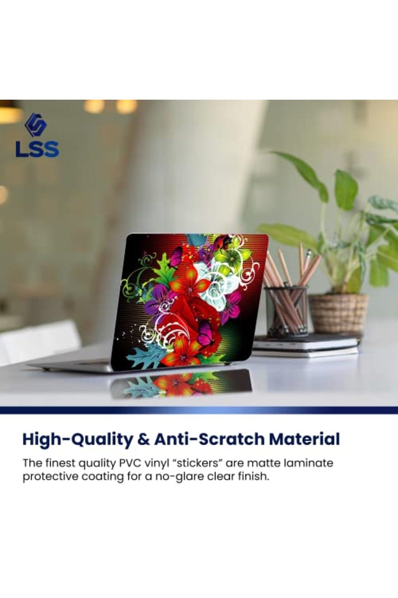 LSS Laptop 15 15.6 Skin Cover with Colorful Floral Pattern - Image 4