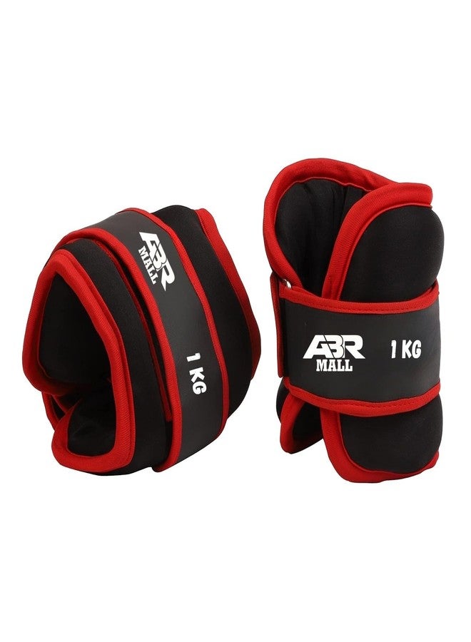 ABR Mall Adjustable Ankle & Wrist Weights Pair - Skin-Friendly Soft Fabric, Durable Leg Weights for Running, Jogging, Gym, Aerobics & Home Workouts (Unisex, Red) - Image 2