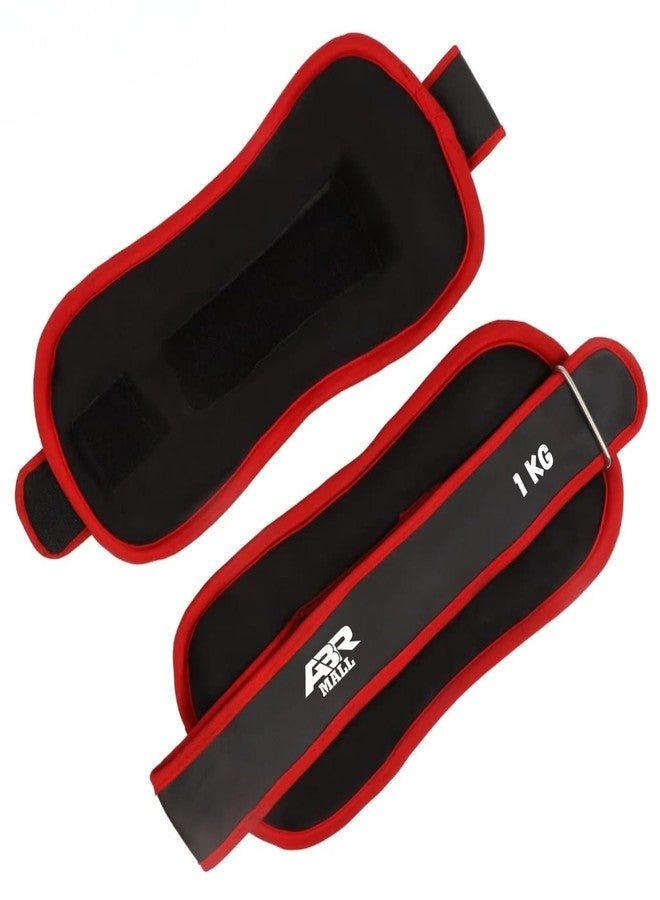 ABR Mall Adjustable Ankle & Wrist Weights Pair - Skin-Friendly Soft Fabric, Durable Leg Weights for Running, Jogging, Gym, Aerobics & Home Workouts (Unisex, Red) - Image 5