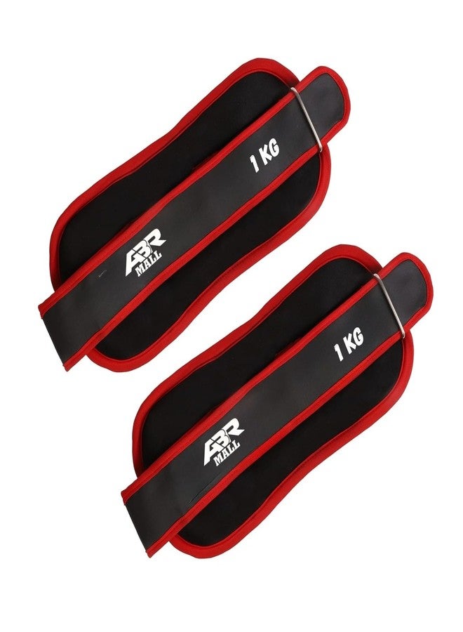 ABR Mall Adjustable Ankle & Wrist Weights Pair - Skin-Friendly Soft Fabric, Durable Leg Weights for Running, Jogging, Gym, Aerobics & Home Workouts (Unisex, Red) - Image 1