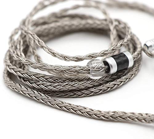 Linsoul Tripowin Zonie IEM Cable, 16 Core Silver Plated Earphone Upgraded Cords, 1.25m SPC in Ear Monitor Cable for 7HZ Timeless AE TINHIFI T2 PRO T3 T4(MMCX, 3.5mm)(Grey) - Image 1
