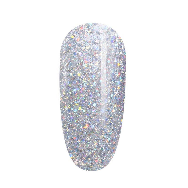 FZANEST Gel Nail Polish Glitter UV Gel Soak Off Nail Gel Polish Sparkle Color Manicure Pedicure (Diamond Silver) - Image 5