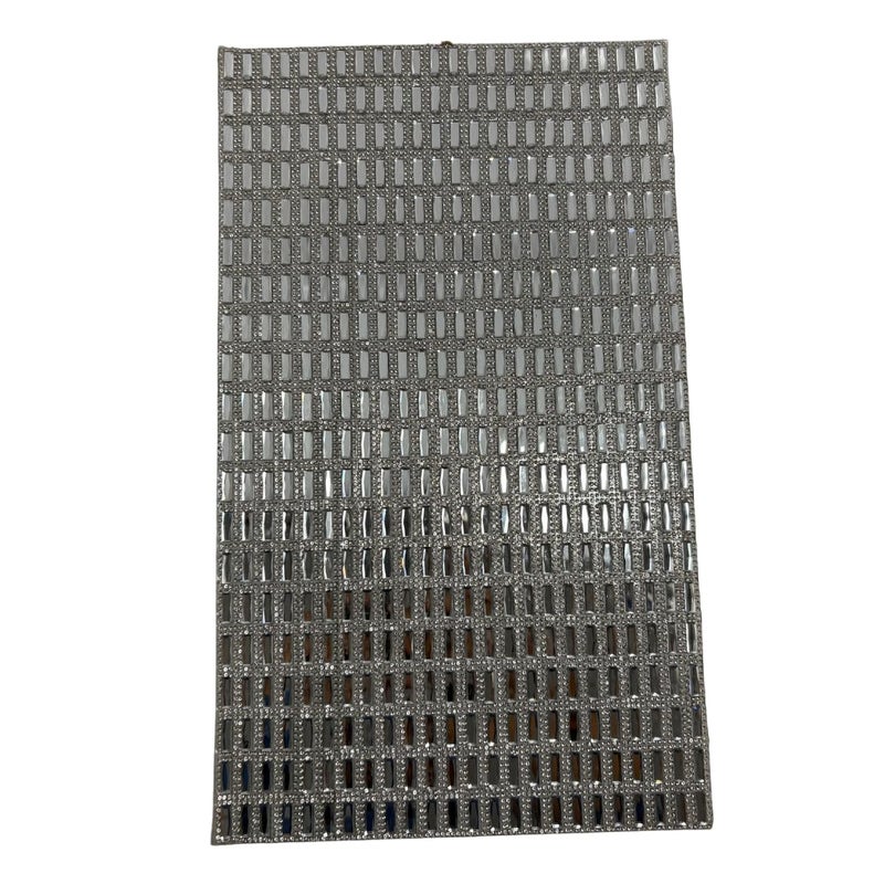 DeLush Resin Self Adhesive Pipe Design Silver Rhinestone Sticker Roll DIY Decoration Hotfix Crystal Gem Sheet for Art and Craft 40cm x 24cm - Image 1