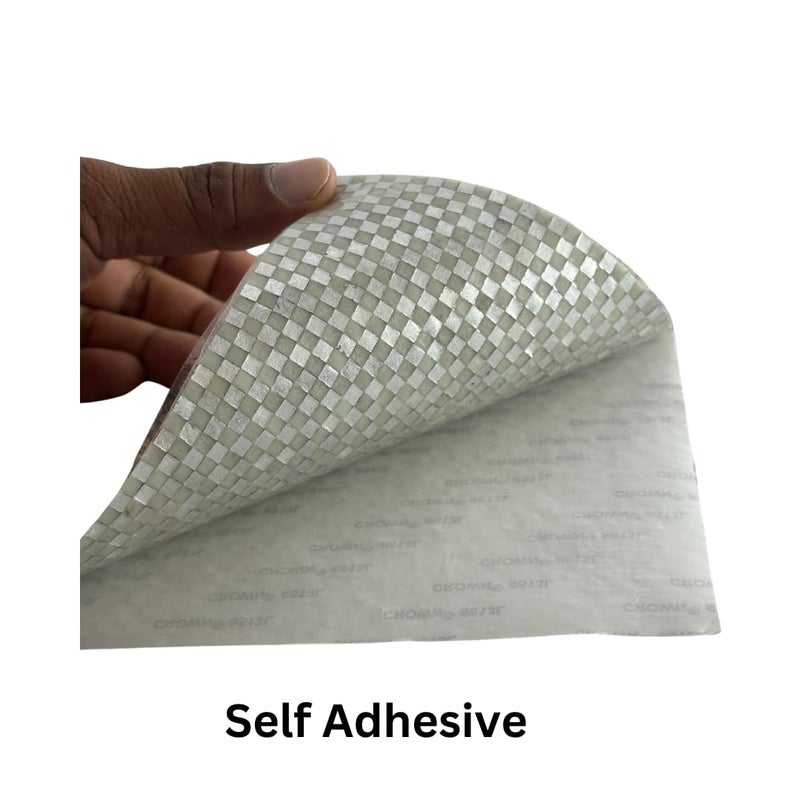 DeLush Resin Self Adhesive Pipe Design Silver Rhinestone Sticker Roll DIY Decoration Hotfix Crystal Gem Sheet for Art and Craft 40cm x 24cm - Image 4