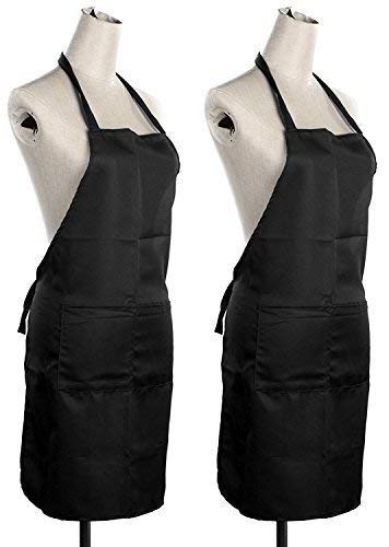 Exporthub Cotton 2 Piece Waterproof Kitchen Apron - Black - Image 1