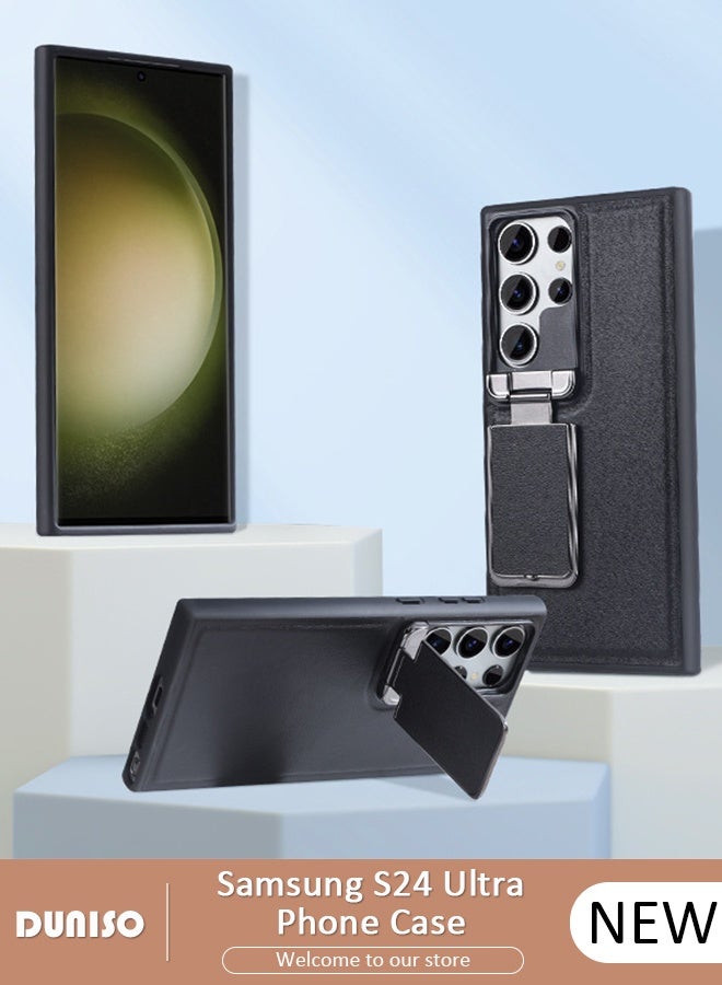 DUNISO Samsung Galaxy S24 Ultra Phone Case Full Body Protective Phone Cover Anti-fall Anti-fingerprint Phone Case with Phone Holder and Lens Cover for Samsung Galaxy S24 Ultra 5G Phone Case  - Image 1