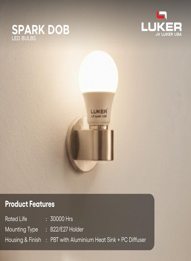 LUKER JVLuker 12W LED Bulb E27 Base Energy Efficient 2 Star Light 120 Degree Wide Beam Coverage High CRI Surge Protection Lights for Home and Office, 1 Year Warranty (Pack of 2, Warm White) - Image 4