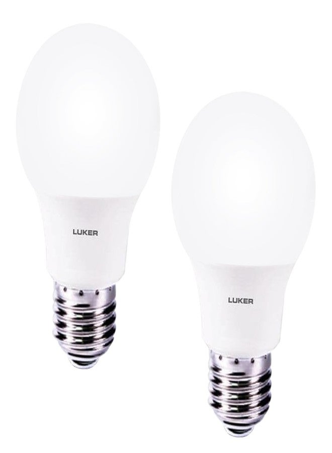 LUKER JVLuker 12W LED Bulb E27 Base Energy Efficient 2 Star Light 120 Degree Wide Beam Coverage High CRI Surge Protection Lights for Home and Office, 1 Year Warranty (Pack of 2, Warm White) - Image 1