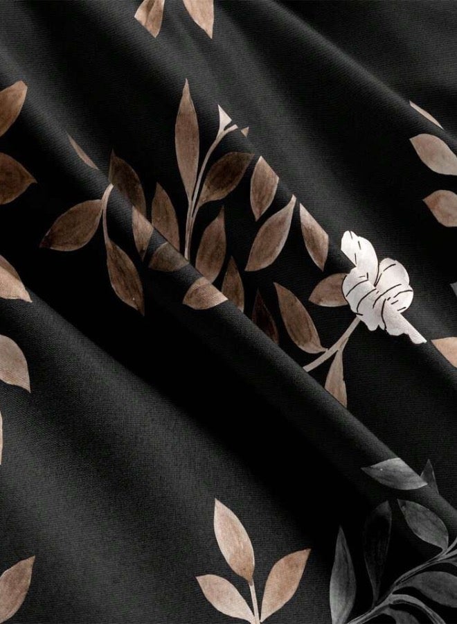 LUNA Home Queen size, 6-piece duvet cover set with a black background with beige roses.  - Image 5