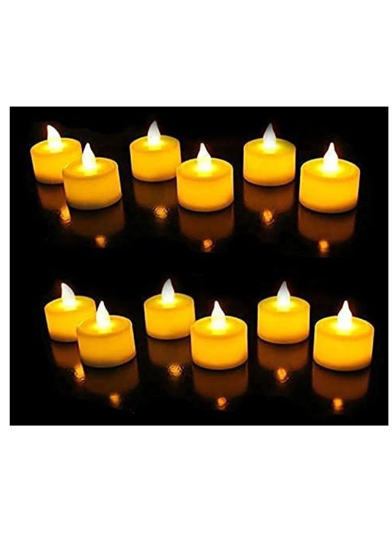 Yuwell 12-Pieces Flameless LED Tea Lights Candles Battery Operated, 200+Hour Fake Electric Candles Tea Lights For Votive, Anniversary, Wedding Centerpiece Table Decor Smokeless Candle Set - Image 1