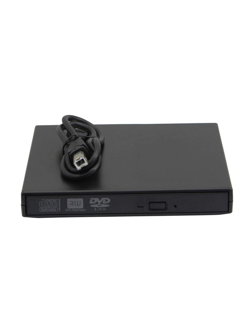 External Drive USB 2.0 Ultra Slim CD/DVD ROM  RW Burner Player Rewriter for All Laptop Notebook Desktop with Windows 7 8 10 XP MAC Black  - Image 2