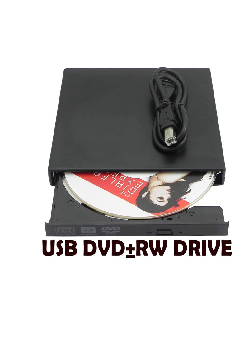 External Drive USB 2.0 Ultra Slim CD/DVD ROM  RW Burner Player Rewriter for All Laptop Notebook Desktop with Windows 7 8 10 XP MAC Black  - Image 4
