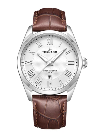 تورنيدو ساعة يد جلدية رجالية تناظرية - -  مم