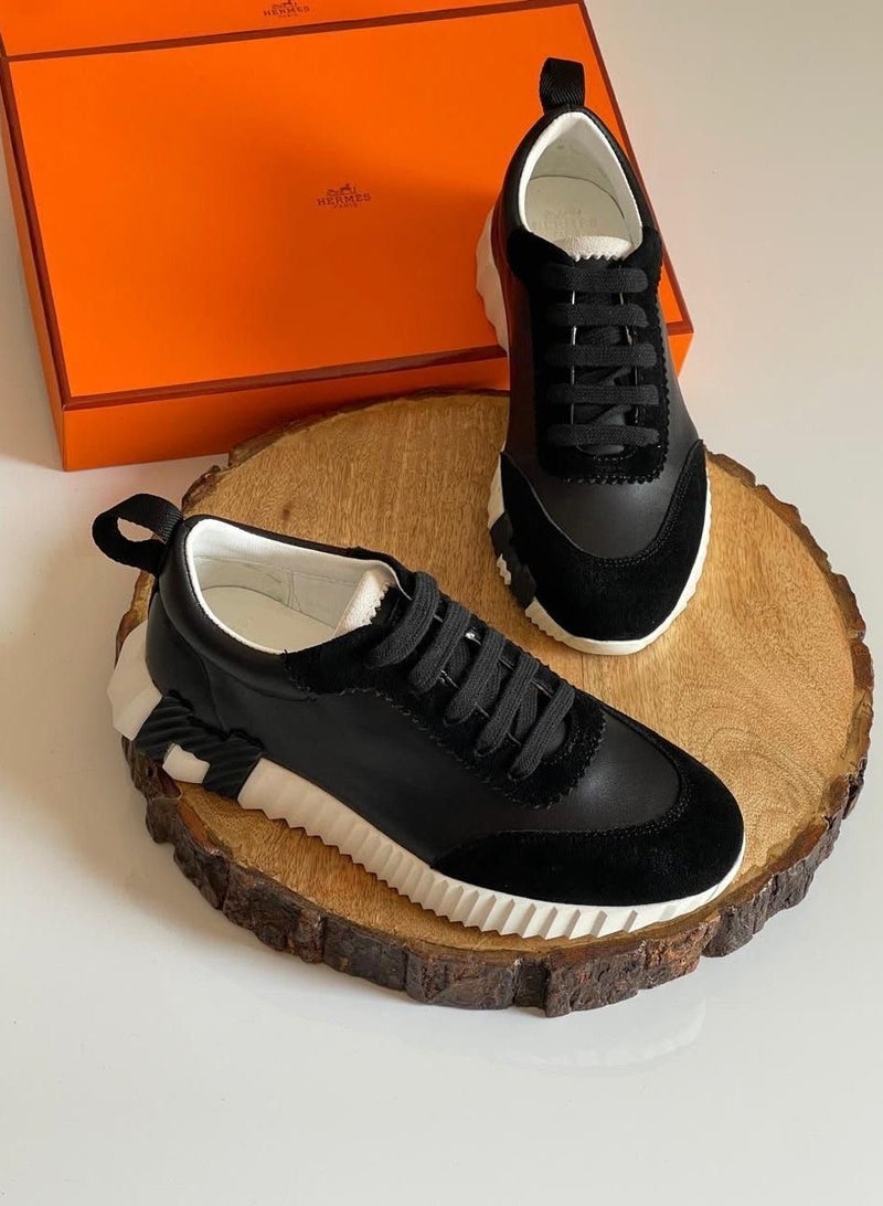 Hermes H24 Hermes Bouncing Mens Sneaker Black Leather - Image 1